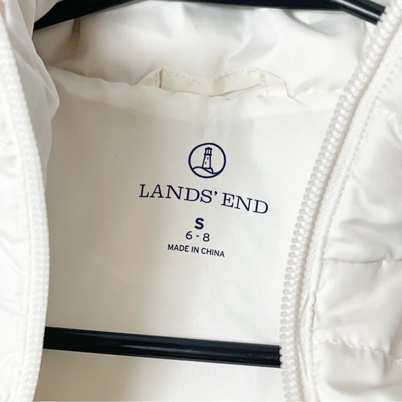 Lands’ End Ivory/Off White Puffer Vest Size Small 6-8 - Picture 9 of 9